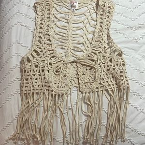 Cream Macramé Vest
